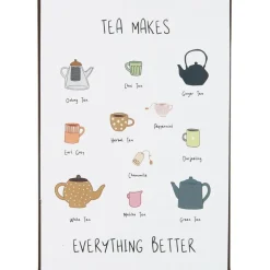 IB Laursen Metallschild Tea makes everything better