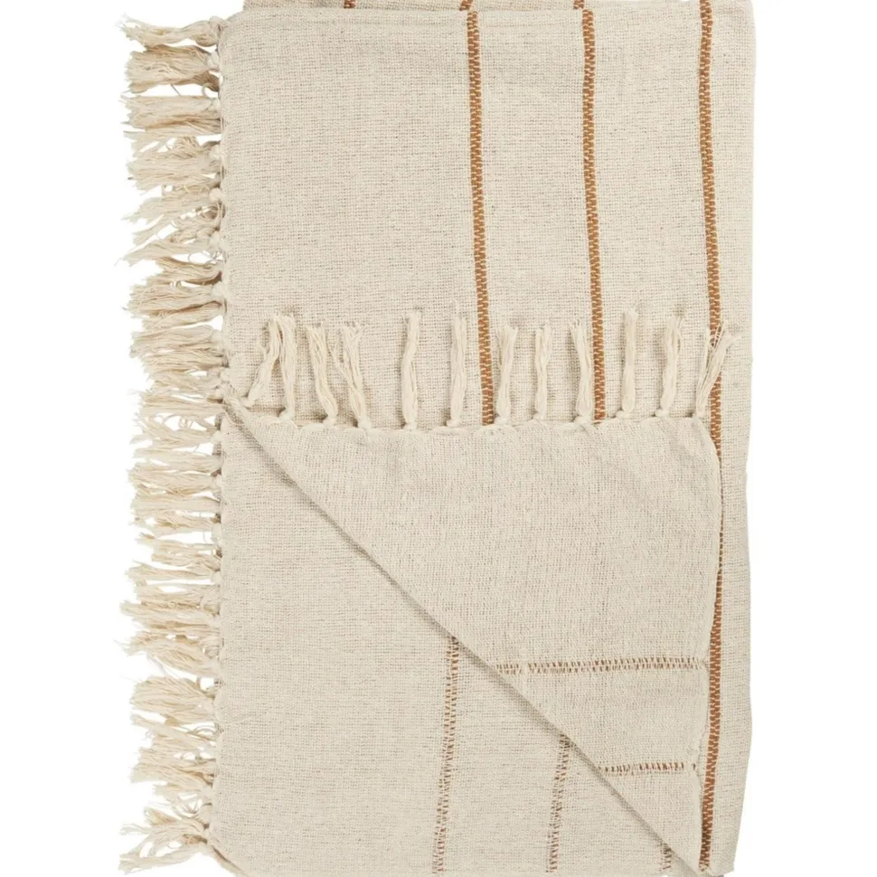 IB Laursen Plaid aus reiner Baumwolle Natur