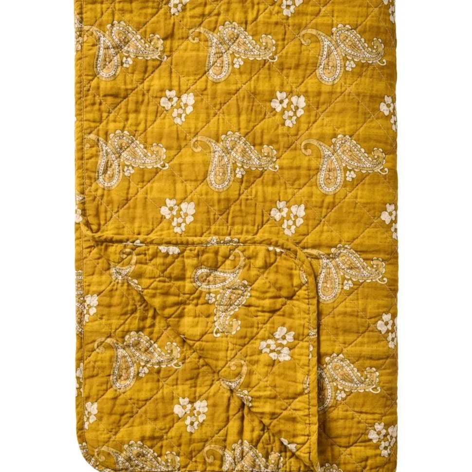 IB Laursen Quilt mustard mit Paisleymuster, gesteppte Decke