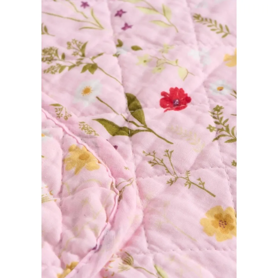 IB Laursen Quilt rosa mit Gartenblumen