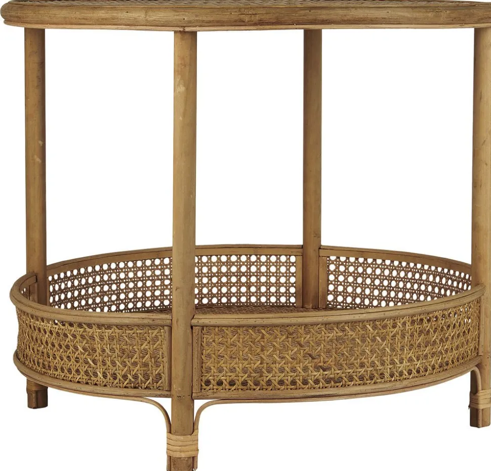 IB Laursen Runder Rattan Tisch mit Ablage