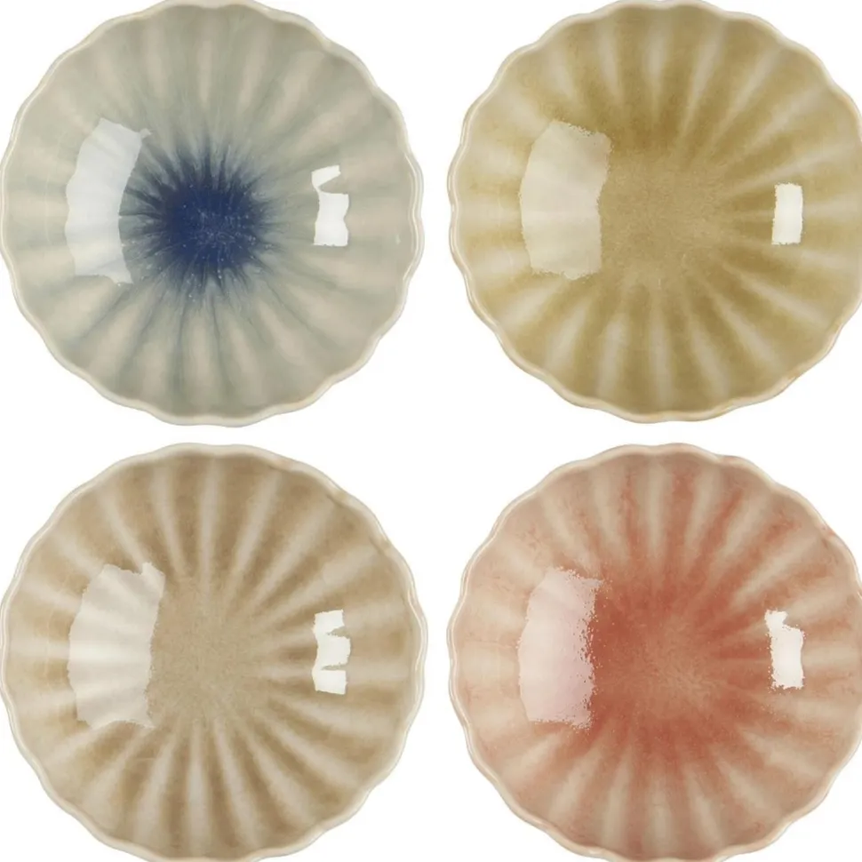 Ib Laursen Steingut Schale Blumenförmig 4er Set