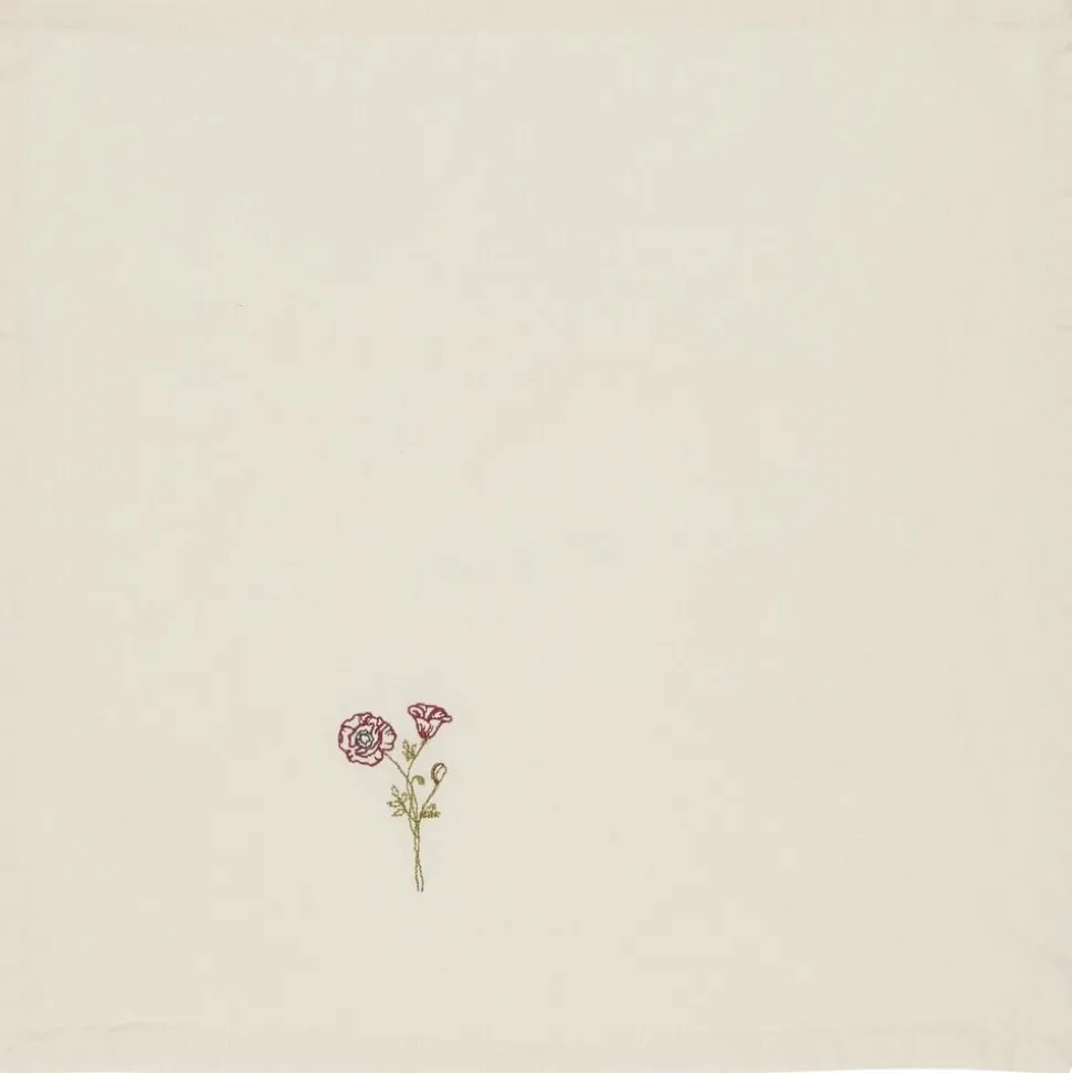 IB Laursen Stoffserviette Flora mit aufgestickten Blumen