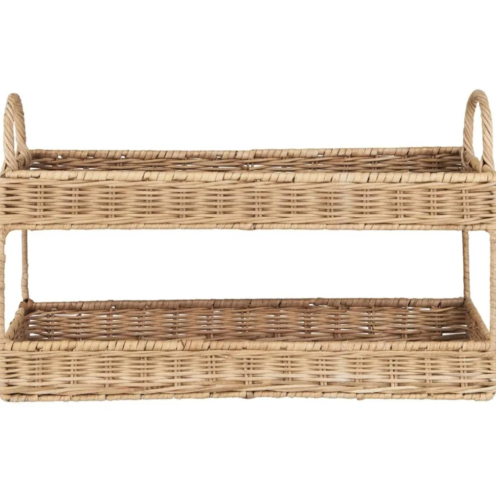 IB Laursen Tablett mit 2 Etagen aus Rattan