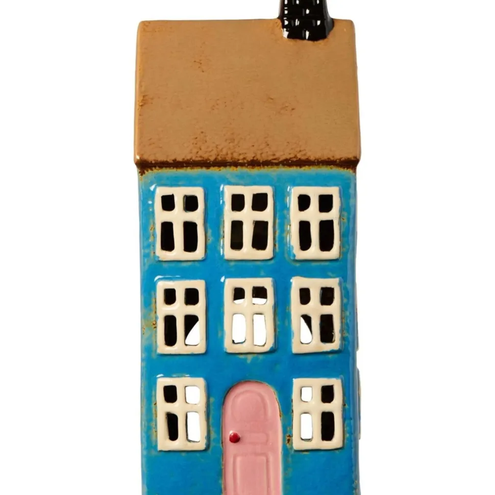 IB Laursen Teelicht-Haus aus Keramik blau