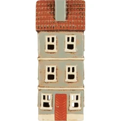 IB Laursen Teelicht-Haus My Home Town rostfarbige Tür