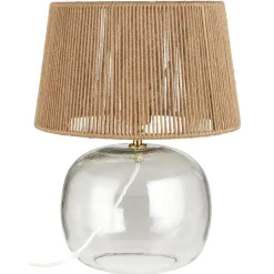 IB Laursen Tischlampe Ghana aus Glas und Jute