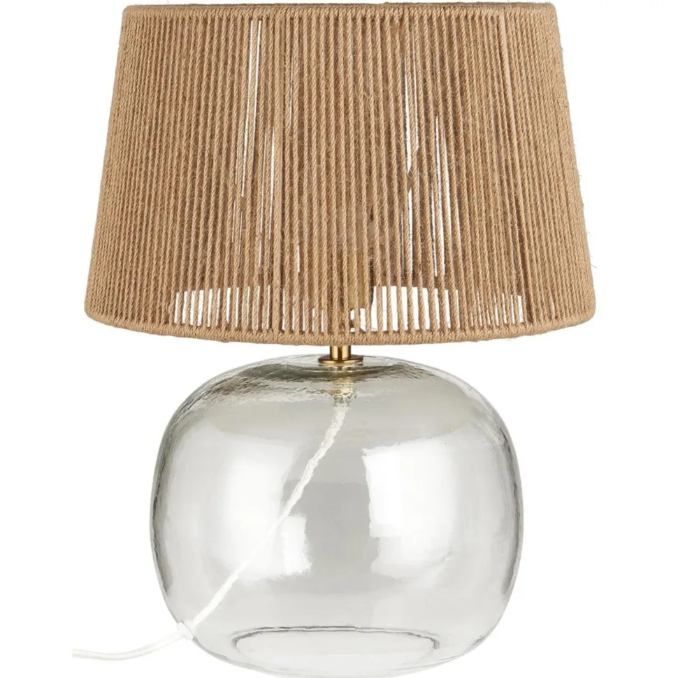 IB Laursen Tischlampe Ghana aus Glas und Jute