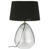 IB Laursen Tischlampe Kairo Glas mit Juteschirm