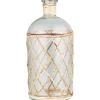 IB Laursen Vase, Flasche Glas mit Rattangeflecht