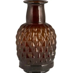 IB Laursen Vase mit langem Hals Karomuster mundgeblasen