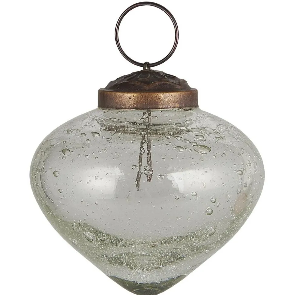 Ib Laursen Weihnachtskugel bubbled Glas zwiebelförmig