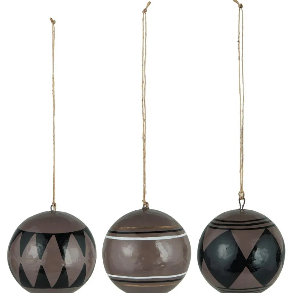 IB Laursen Weihnachtskugel 3er-Set aus Pappmaché