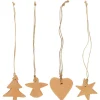 IB Laursen Weihnachtsschmuck Aufhänger im 4er-Set aus handgefertigtem Ton