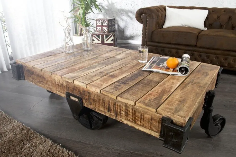 Invicta Couchtisch Railway Mango