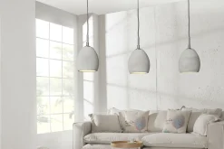 Invicta Hängeleuchte Cement grau 3er