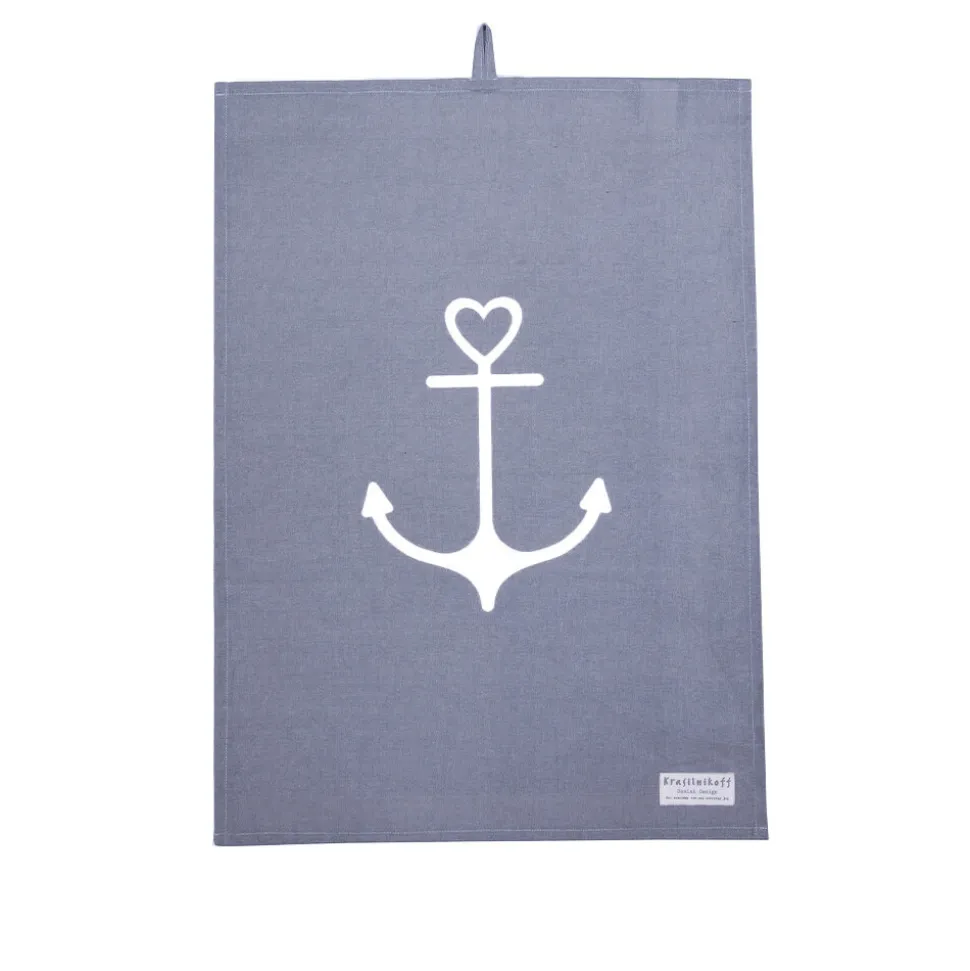 Krasilnikoff Geschirrhandtuch Anchor mit Anker Motiv