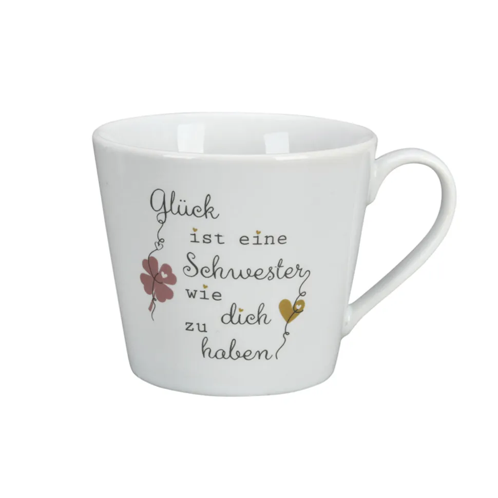 Krasilnikoff Happy Cup, Glück ist eine Schwester wie dich zu haben
