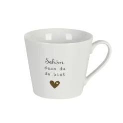 Krasilnikoff Happy Cup Tasse mit Henkel, Schön dass du da bist