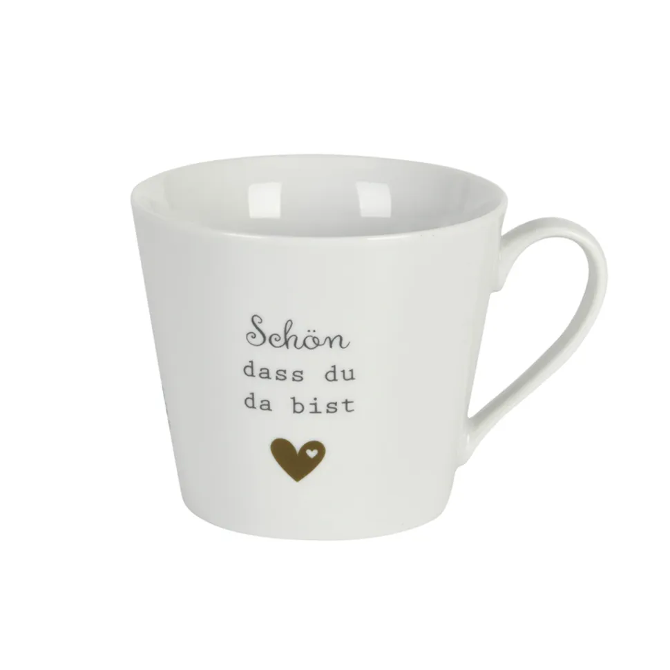 Krasilnikoff Happy Cup Tasse mit Henkel, Schön dass du da bist