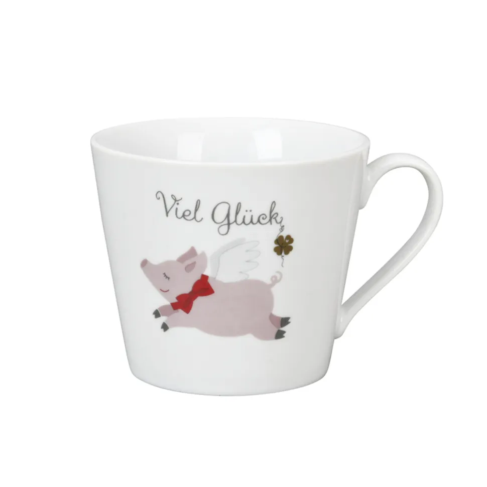 Krasilnikoff Happy Cup Tasse Viel Glück