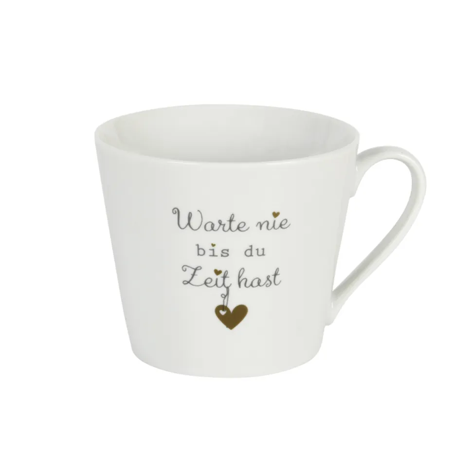 Krasilnikoff Happy Cup Tasse, Warte nie bist du Zeit hast