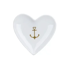 Krasilnikoff Herz Schale, Tablett Gold Anchor