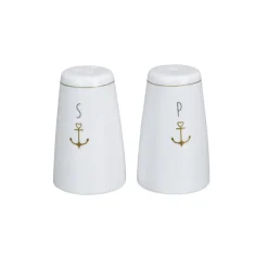 Krasilnikoff Salz und Pfefferstreuer Set Gold Anchor