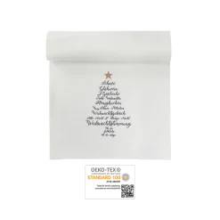Krasilnikoff Tischläufer Christmas Words, Weiß