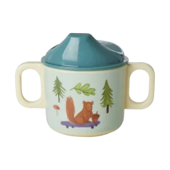 RICE Babybecher Happy Forest mit 2 Griffen