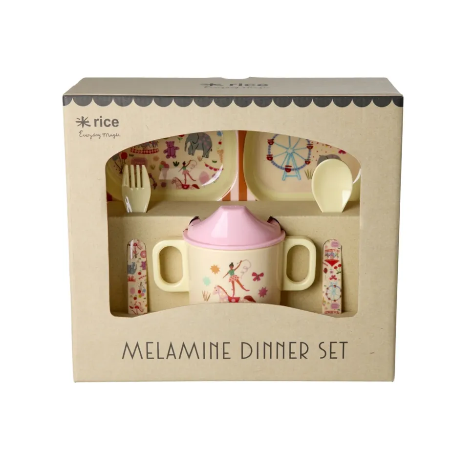 RICE Baby-Geschirrset Fun Fair Geschenkbox