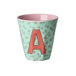 RICE Buchstaben-Becher mit Blumen Medium