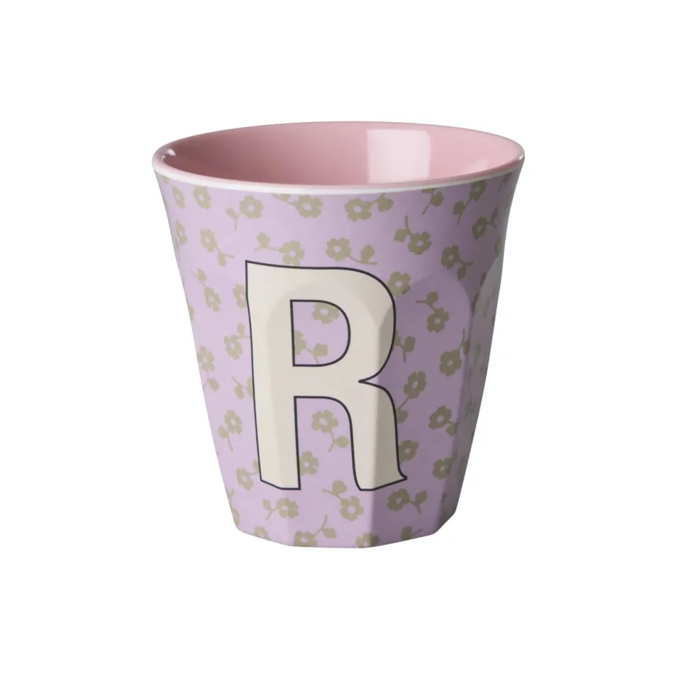 RICE Buchstaben-Becher mit Blumen Medium