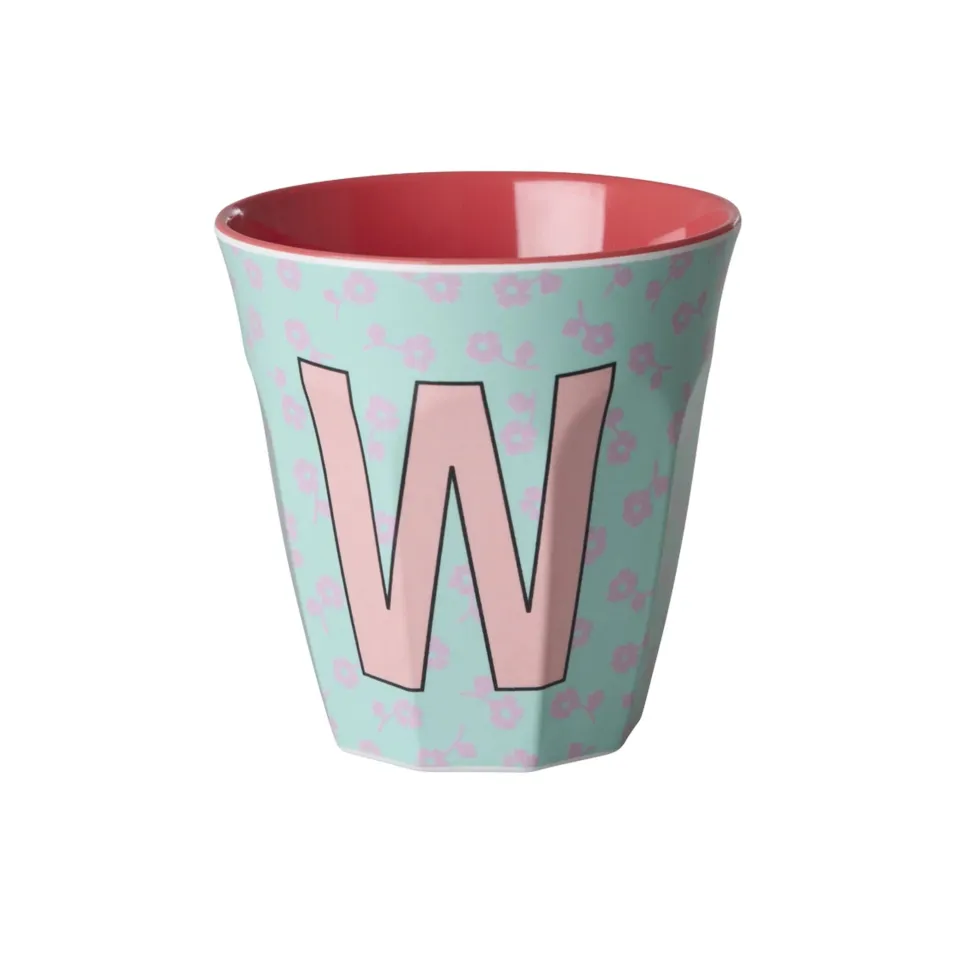RICE Buchstaben-Becher mit Blumen Medium