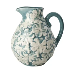 RICE Großer Keramik Krug mit Blaue Blumen