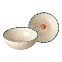 RICE Keramik Schüssel Lavendel Pink Flower handbemalt
