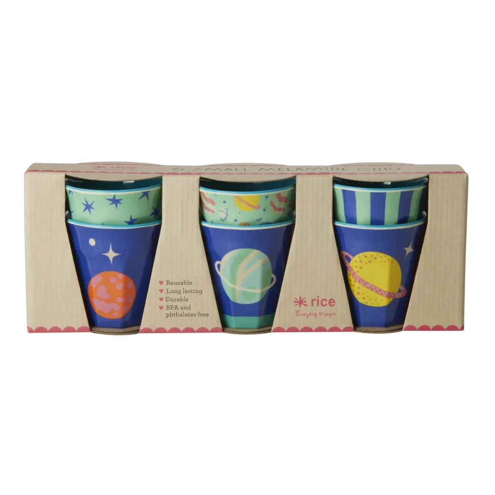 RICE Kinder Melamin Becher Galaxy 6er