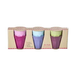 RICE Kleine Melamin Becher Espressogröße, mehrfarbig, 6er Pack