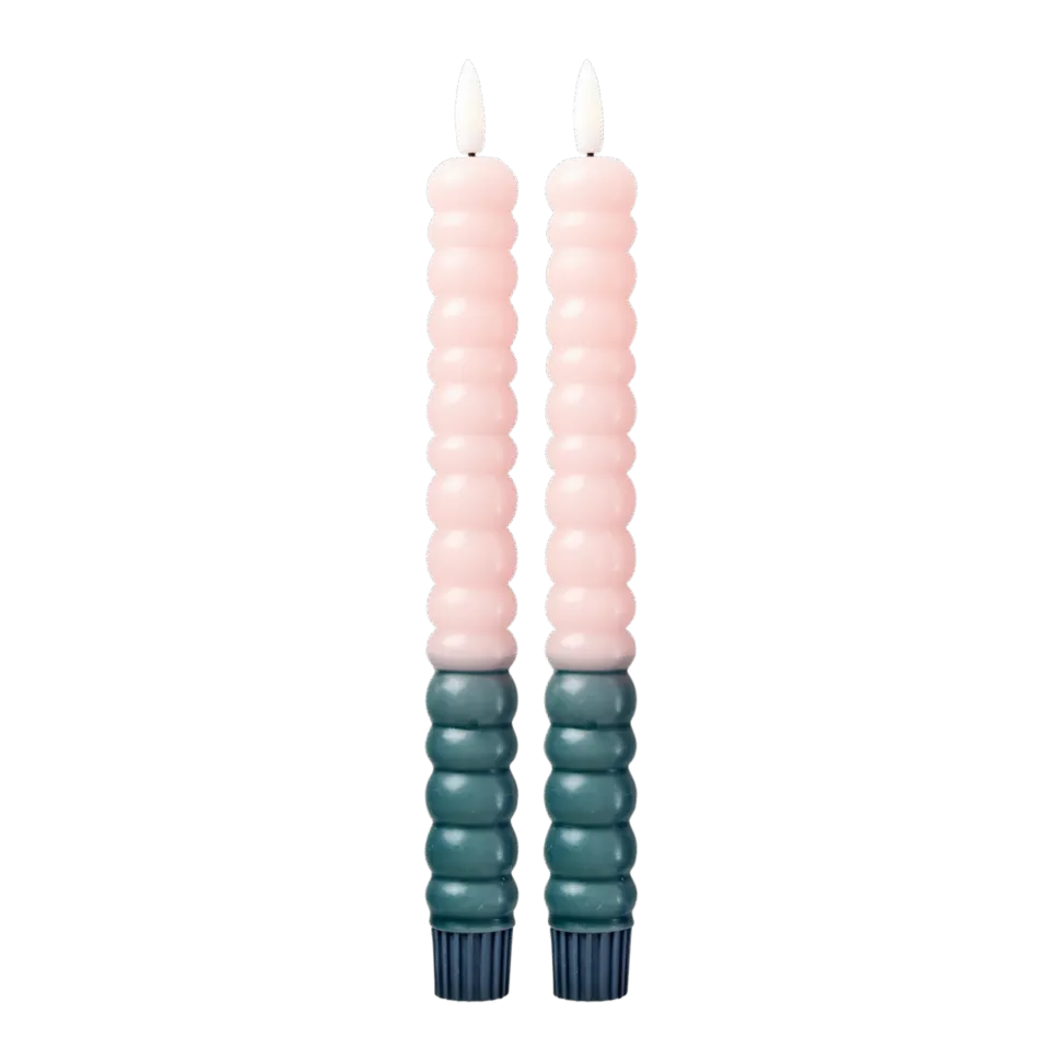 RICE LED Kerzen Twisted 2er