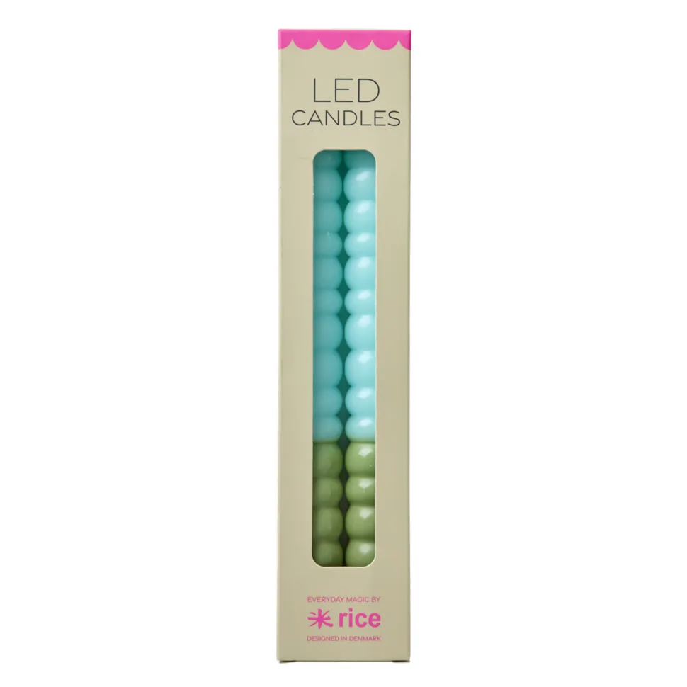 RICE LED Kerzen Twisted 2er