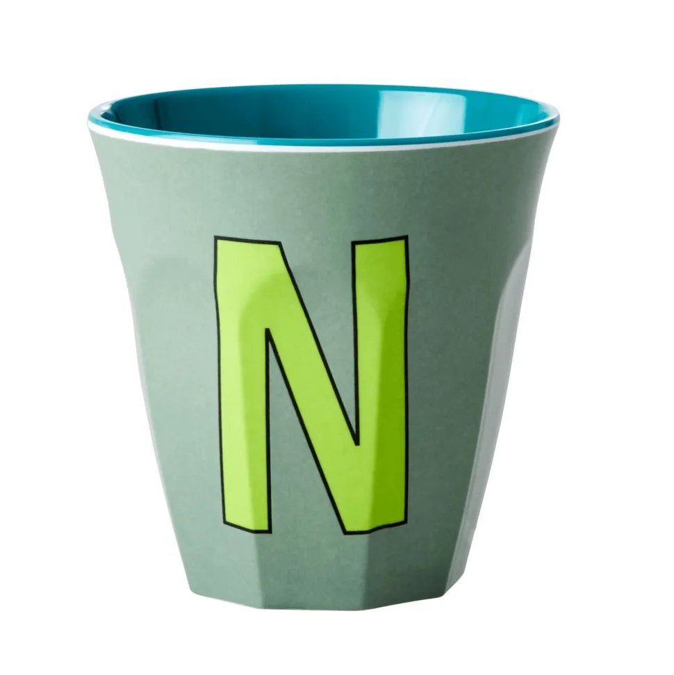 RICE Melamin Becher Buchstaben