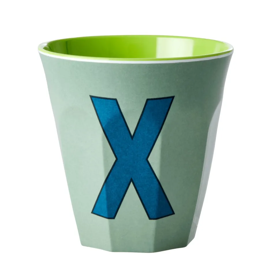 RICE Melamin Becher Buchstaben