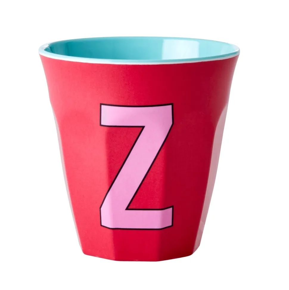 RICE Melamin Becher Buchstaben