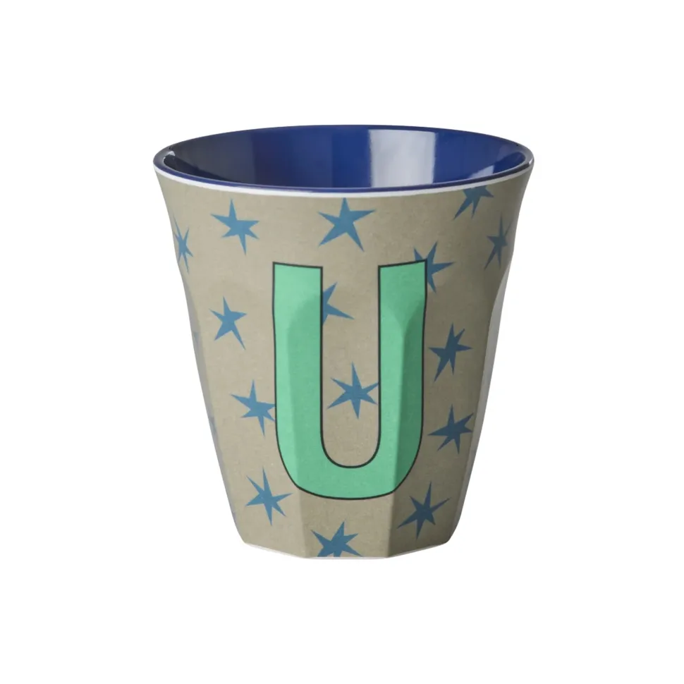 RICE Melamin Buchstabenbecher Stars