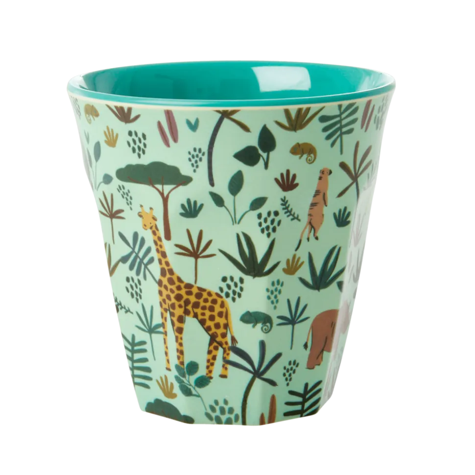 RICE Melamin Kinder Becher Medium Jungle Animals All Over
