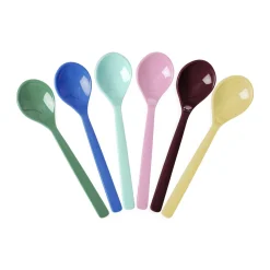 RICE Melamin Teelöffel Show Your True Colors Einfarbig 6er-Set