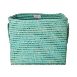 RICE Quadratischer Raffia Aufbewahrungskorb