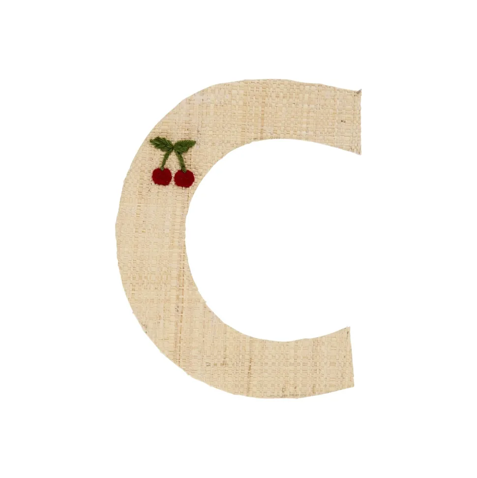 RICE Raffia Buchstaben Sticker