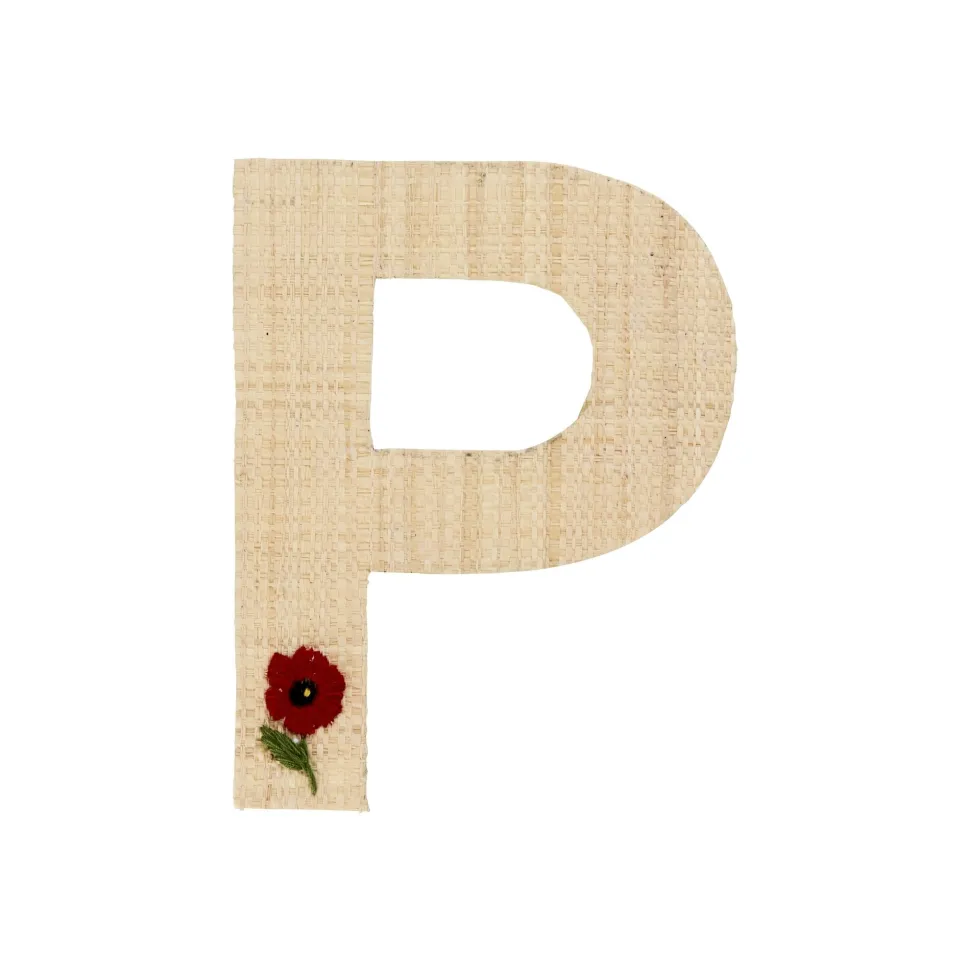 RICE Raffia Buchstaben Sticker