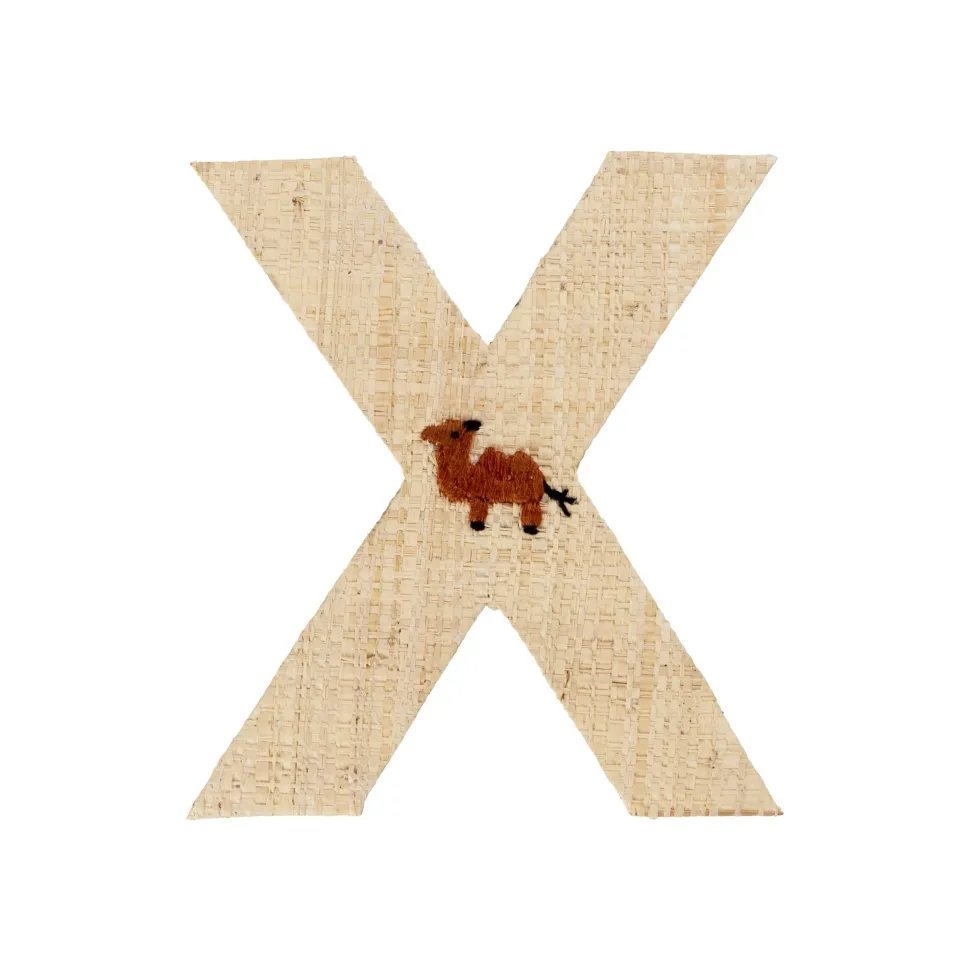 RICE Raffia Buchstaben Sticker